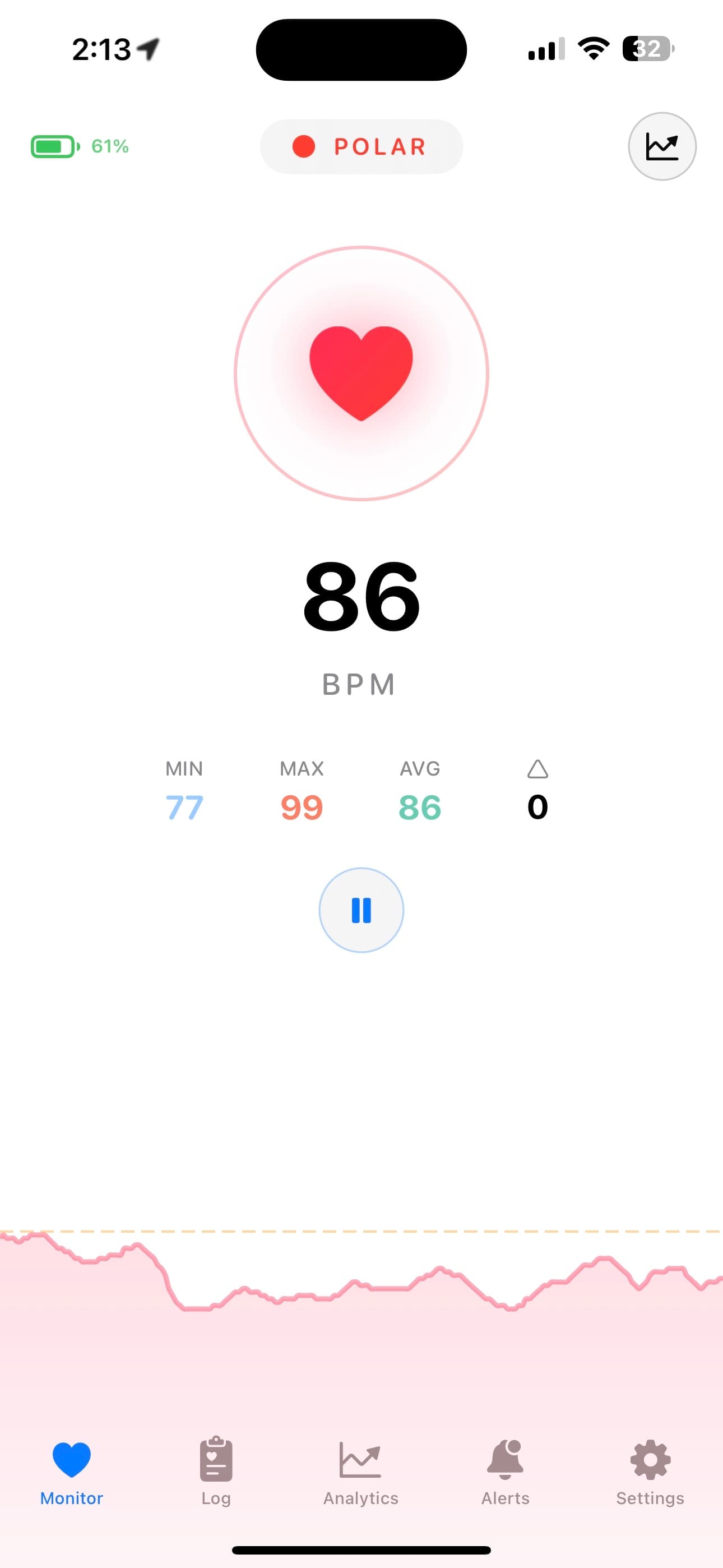 Polar Heart Rate Monitor App Screenshot